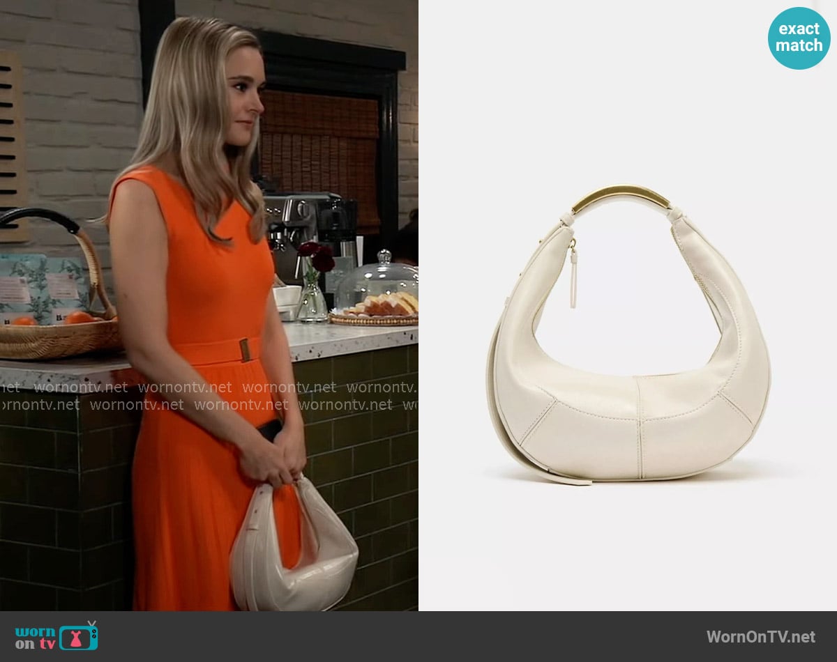 Zara Oval Bag with Metal Strap worn by Jacinda Bracken (Paige Herschell) on General Hospital