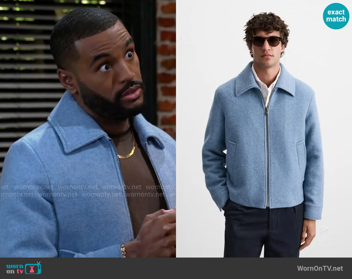 Zara Overshirt with Zip worn by Andre Richardson (Sean Freeman) on Beyond the Gates