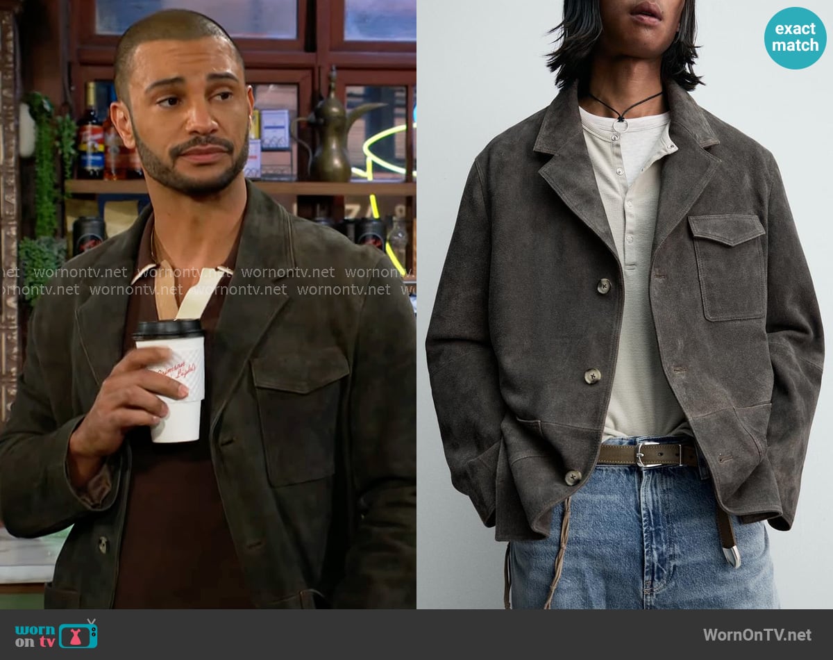 Holden’s grey suede jacket on The Young and the Restless