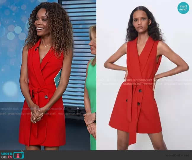 Zara Tied Belt Vest worn by Zuri Hall on Access Hollywood