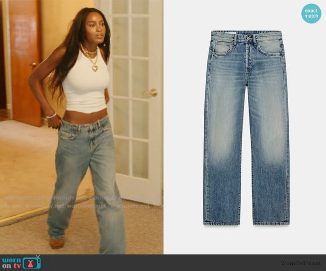 Zara TRF Mid-Rise Boyfriend Jeans worn by Ciara Miller on Summer House