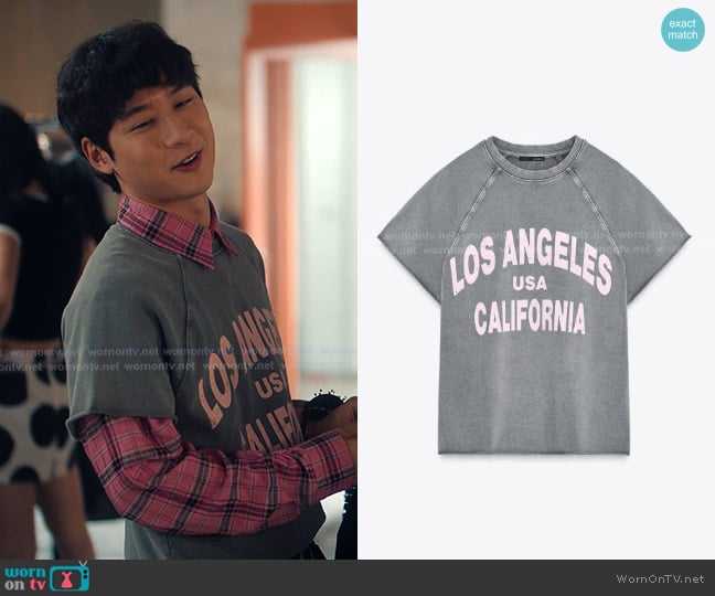 Zara Washed Effect Sweatshirt worn by Jin (Joshua Lee) on XO Kitty