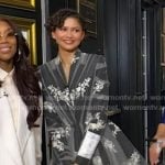 Zendaya’s grey floral tulle blazer dress on Good Morning America