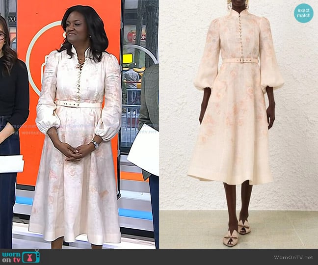 Zimmermann Crush Buttoned Midi Dress worn by Dr. Angela Lamb on Today