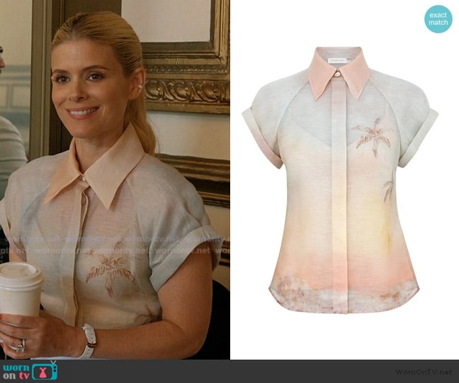 Zimmermann Illuminate Fitted Blouse worn by Nancy (Kate Mara) on Imperfect Women