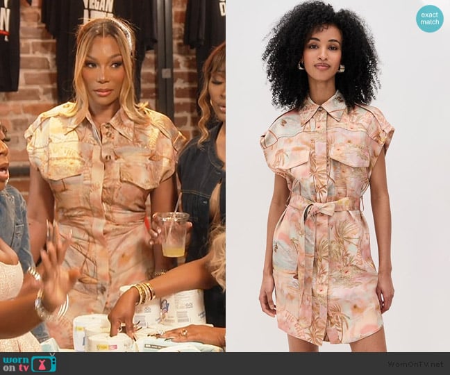 Zimmermann Illuminate Sleeveless Tunic worn by Angela Oakley on The Real Housewives of Atlanta
