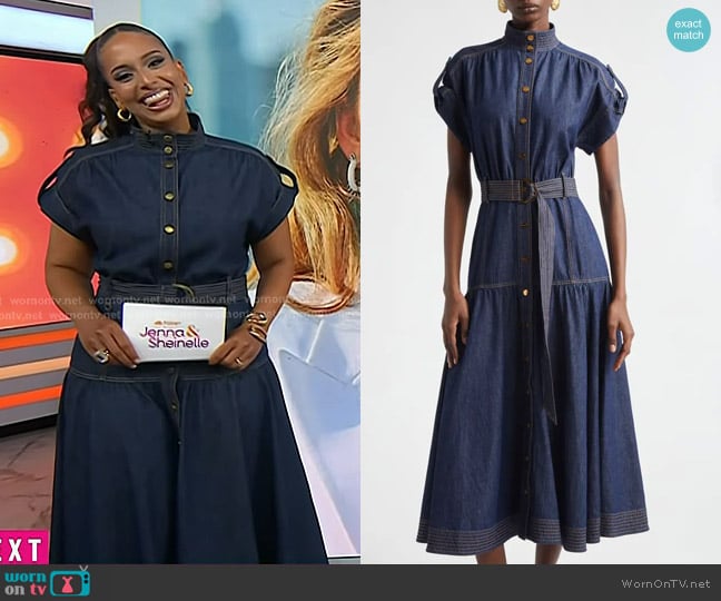 Nessa Diab’s belted denim dress on Today