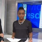 Zinhle’s black asymmetric top on NBC News Daily