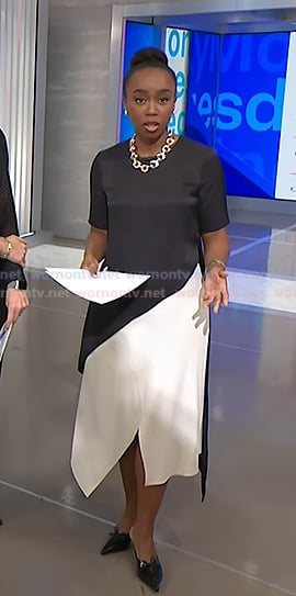 Zinhle’s black asymmetric top on NBC News Daily