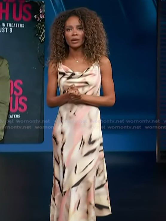 Zuri’s abstract print dress on Access Hollywood