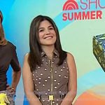 Adrianna’s brown polka dot belted dress on Today