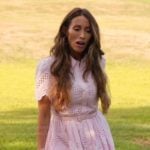 Alicia’s pink mini broderie dress on The Real Housewives of Rhode Island