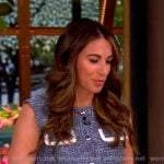 Alyssa’s blue tweed sleeveless top and pants on The View