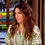 Alyssa’s green scarf print shirtdress on The View
