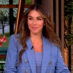Alyssa’s blue pinstripe blazer and pants on The View