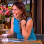 Alyssa’s blue sleeveless dress on The View