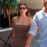 Janet’s brown strapless top and shorts on The Valley