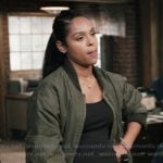 Andrea’s green bomber jacket on Marshals