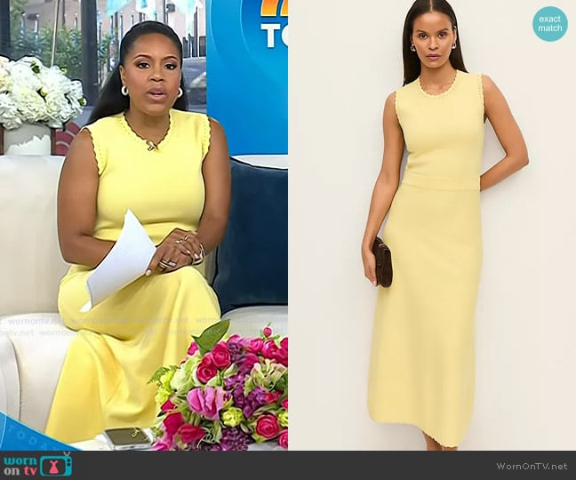 Sheinelle’s yellow scalloped dress on Today