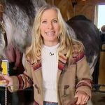 Becky Worley’s striped coat on Good Morning America