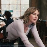 Belle’s white lace trim henley top on Marshals