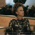Betty’s paisley feather trim dress on Elsbeth