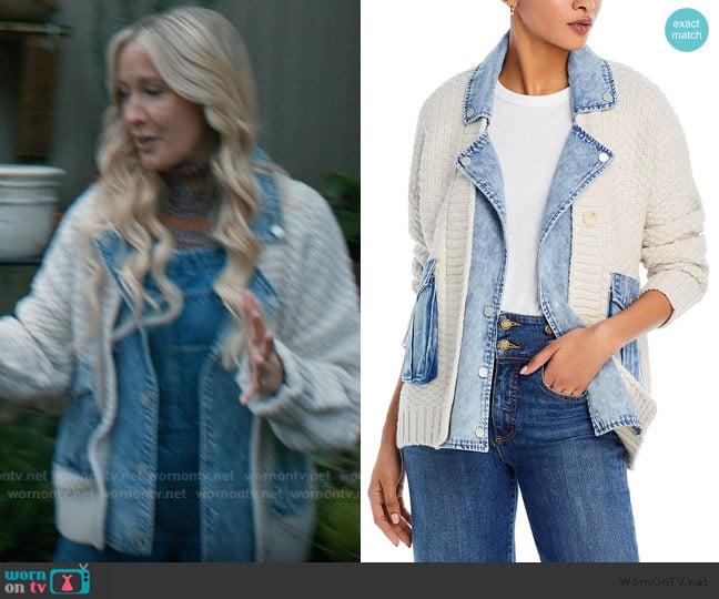 Juliet’s mixed media jacket on Elsbeth
