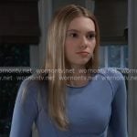 Charlotte’s blue long sleeved top on General Hospital