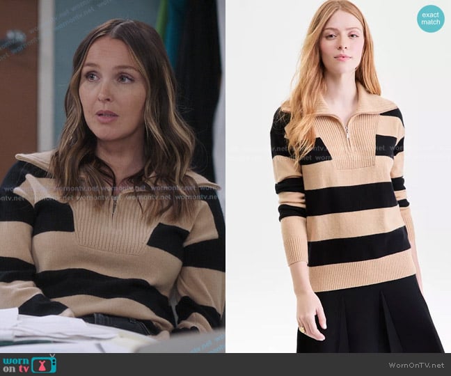 Charter Club Quarter-Zip Sweater worn by Jo Wilson (Camilla Luddington) on Greys Anatomy