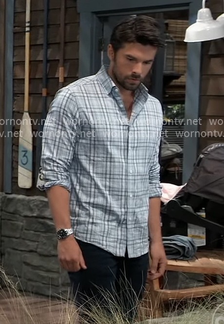 Chase's blue plaid shirt on General Hospital