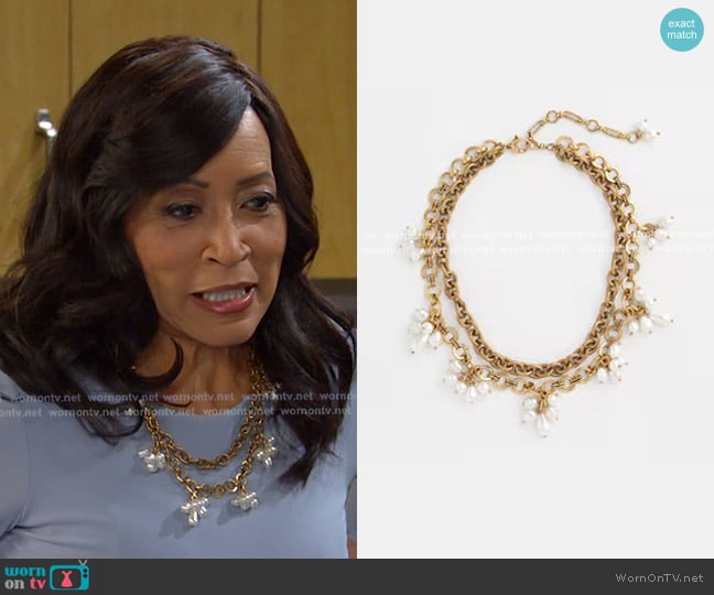 Paulina’s pearl chain necklace on Days of our Lives Paulina’s pearl chain necklace on Days of our Lives