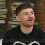 Chris Perfetti’s black floral print sweater on Good Morning America