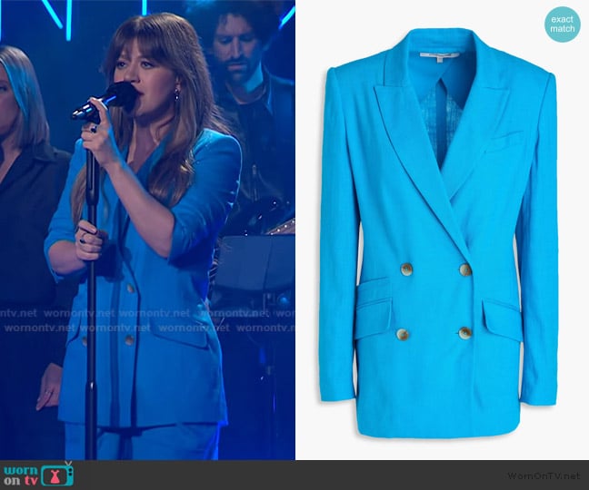 Kelly’s blue blazer on The Kelly Clarkson Show Kelly’s blue blazer on The Kelly Clarkson Show