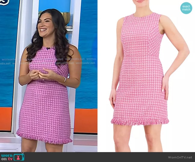 Eliza J Tweed Sleeveless Sheath Dress worn by Stephanie Mansour on Today