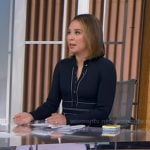 Elizabeth’s navy contrast trim dress on Good Morning America