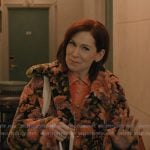 Elsbeth’s floral shearling coat on Elsbeth