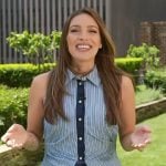 Emily’s striped sleeveless dress on Access Hollywood