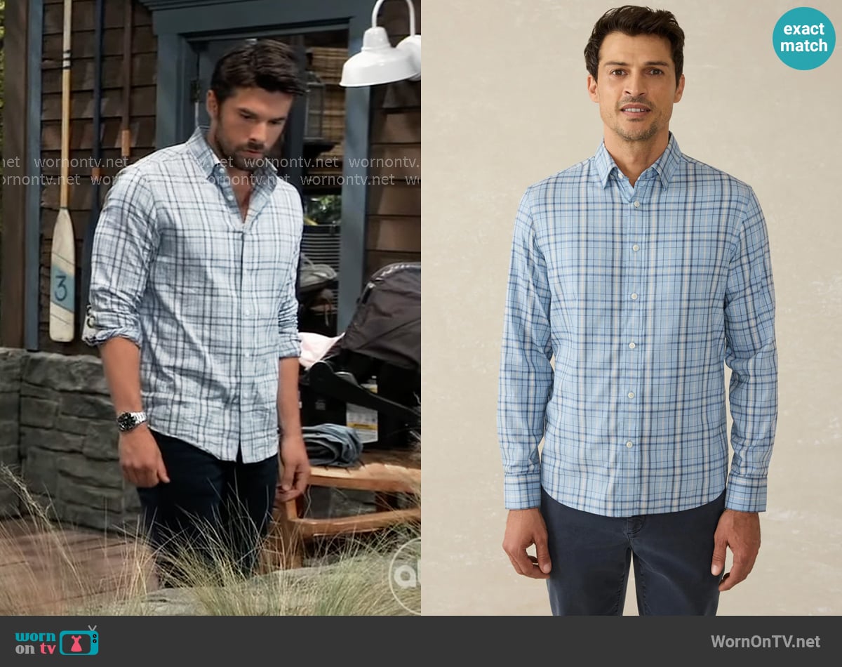 Chase’s blue plaid shirt on General Hospital Chase’s blue plaid shirt on General Hospital