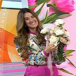 Christina Stembel’s floral print silk blouse on Today