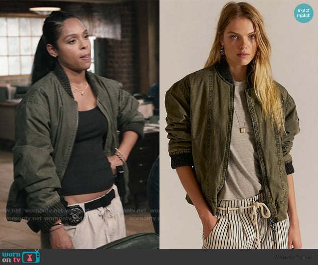 Andrea’s green bomber jacket on Marshals