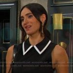 Gabi’s black dress with white tipped collar on Days of our Lives