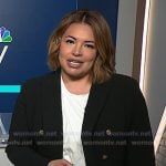 Gilma Avalos’s black double breasted blazer on NBC News Daily