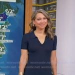 Ginger’s navy ribbed polo dress on Good Morning America