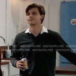 Gio’s charcoal shirt with white collar on General Hospital