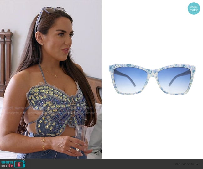 Rosie’s blue lens sunglasses on RHORI