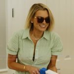 Lindsay’s green stripe shirtdress on Summer House