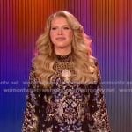 Hannah Harper’s black embroidered mini dress on American Idol
