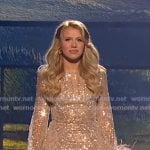 Hannah Harper’s sequin feather trim dress on American Idol