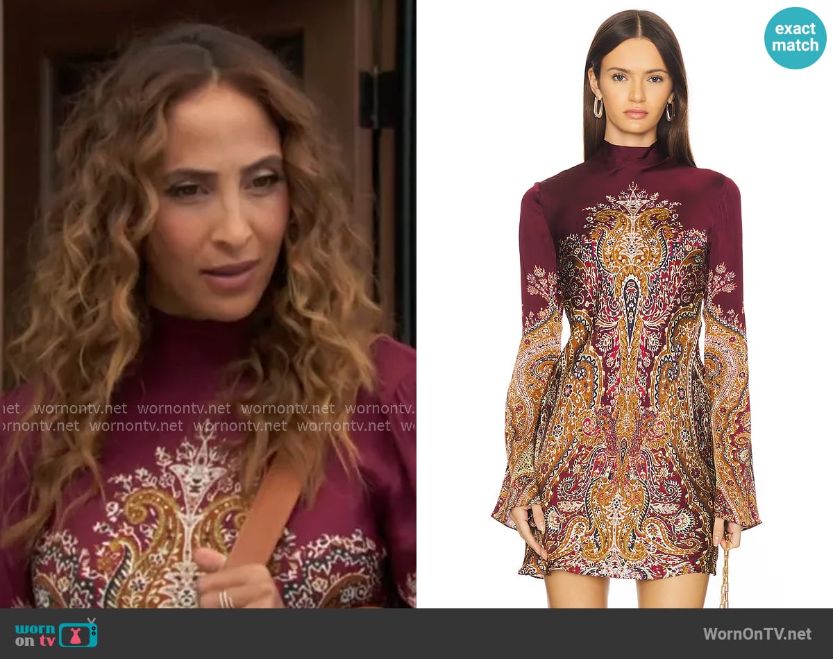 Hemant and Nandita Mini Dress in Burgundy worn by Lily Winters (Christel Khalil) on The Young and the Restless