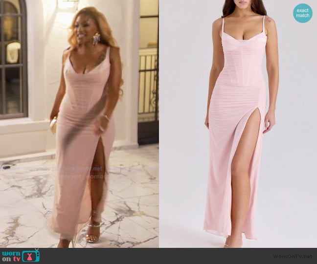 Drew’s pink corset dress on RHOA
